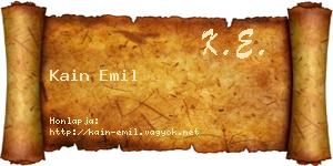 Kain Emil névjegykártya